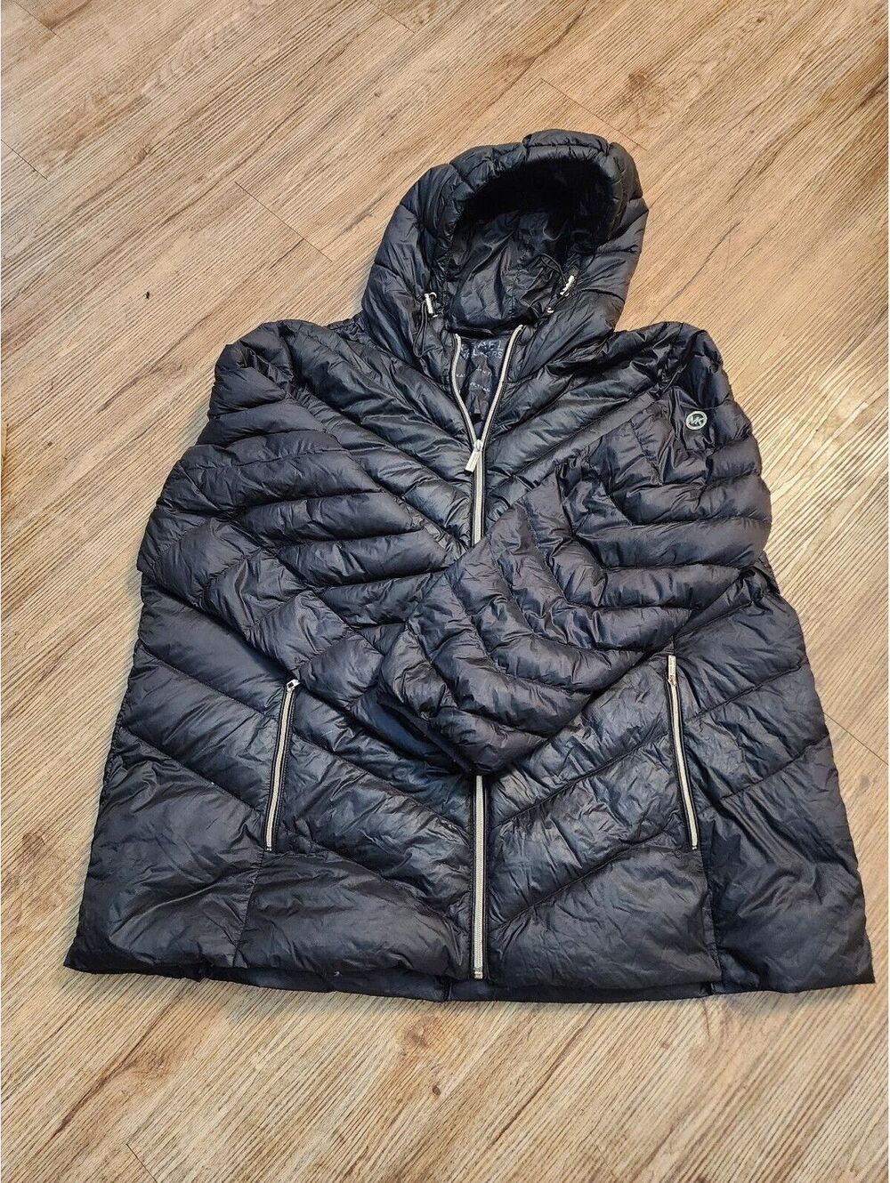 Size 3X Michael Kors Women's Black Quilted Hooded Puffer Jake